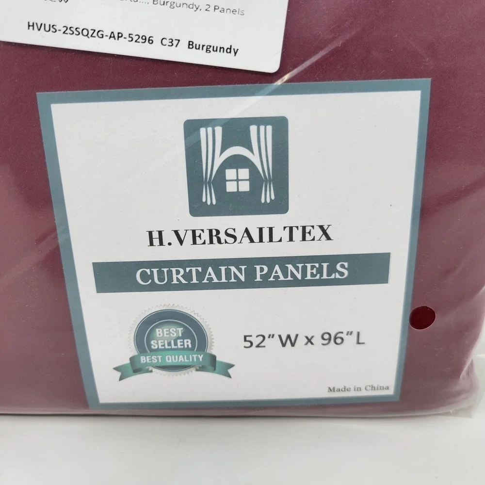 H VERSAILTEX Burgundy Blackout Curtain Panels‎ 52W x 96L 2 Panels New